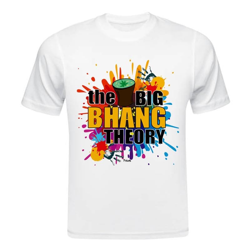 TERA MERA GIFT, Holi Printed T-Shirt, Happy Holi Festival T-Shirt, White Polyester, Reguler Fit, Round Neck, Short Sleeve, Unisex H115