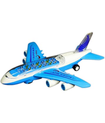 RAINBOW RIDERS Multicolour Rainbow Riders Air Bus Toy, Light & Sound, Universal Wheel for Kids 3+ | Boys & Girls Plane with Full Body Lights & Sound | Battery Operated Musical Air-Plane (Doesn't Fly, Ground Only)