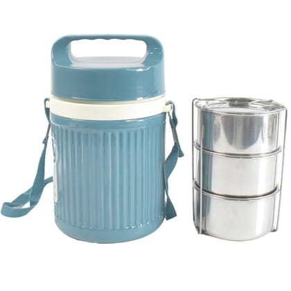Stackable Insulated Tiffin with Handle (1 Pc) - Leakproof, Hot Food Container Stackable Insulated Tiffin with Handle (1 Pc) - Leakproof, Hot Food Container