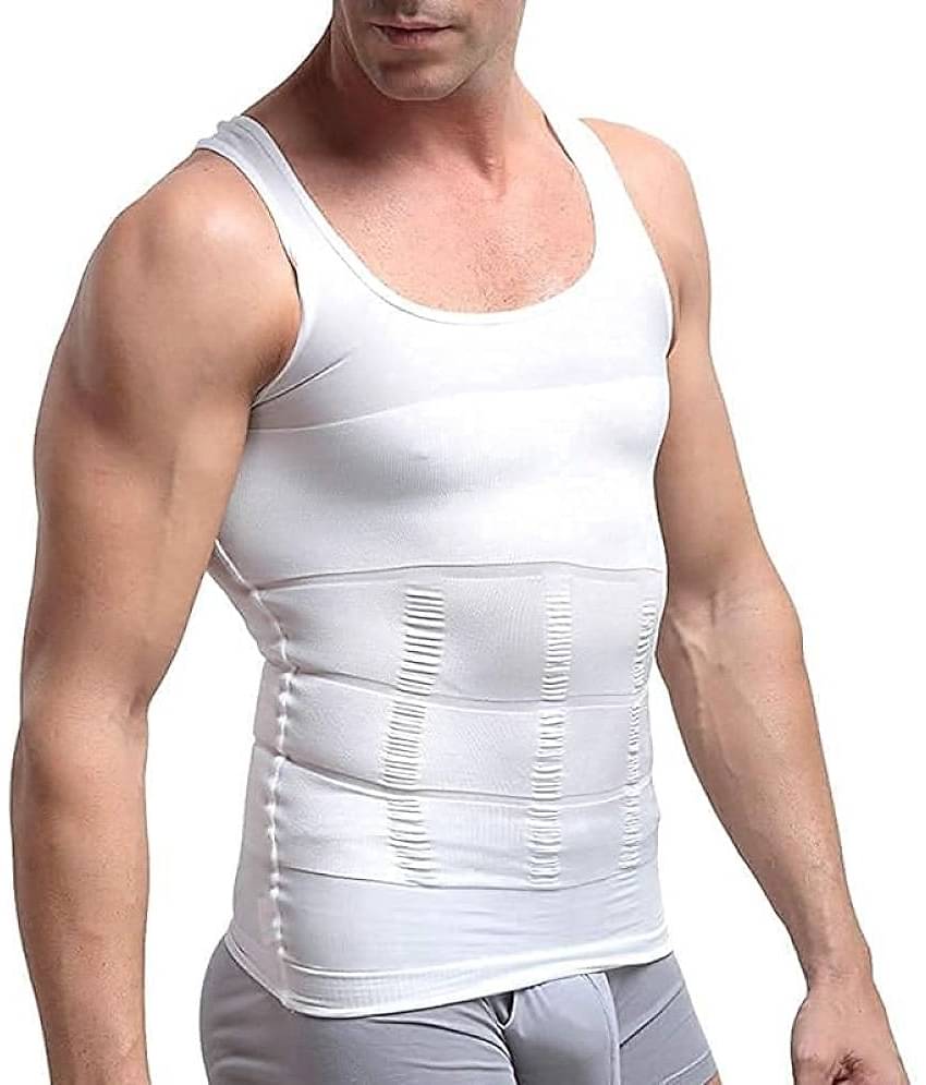Shopeleven Pack of 1 Spandex Basic Vest For Men ( White )