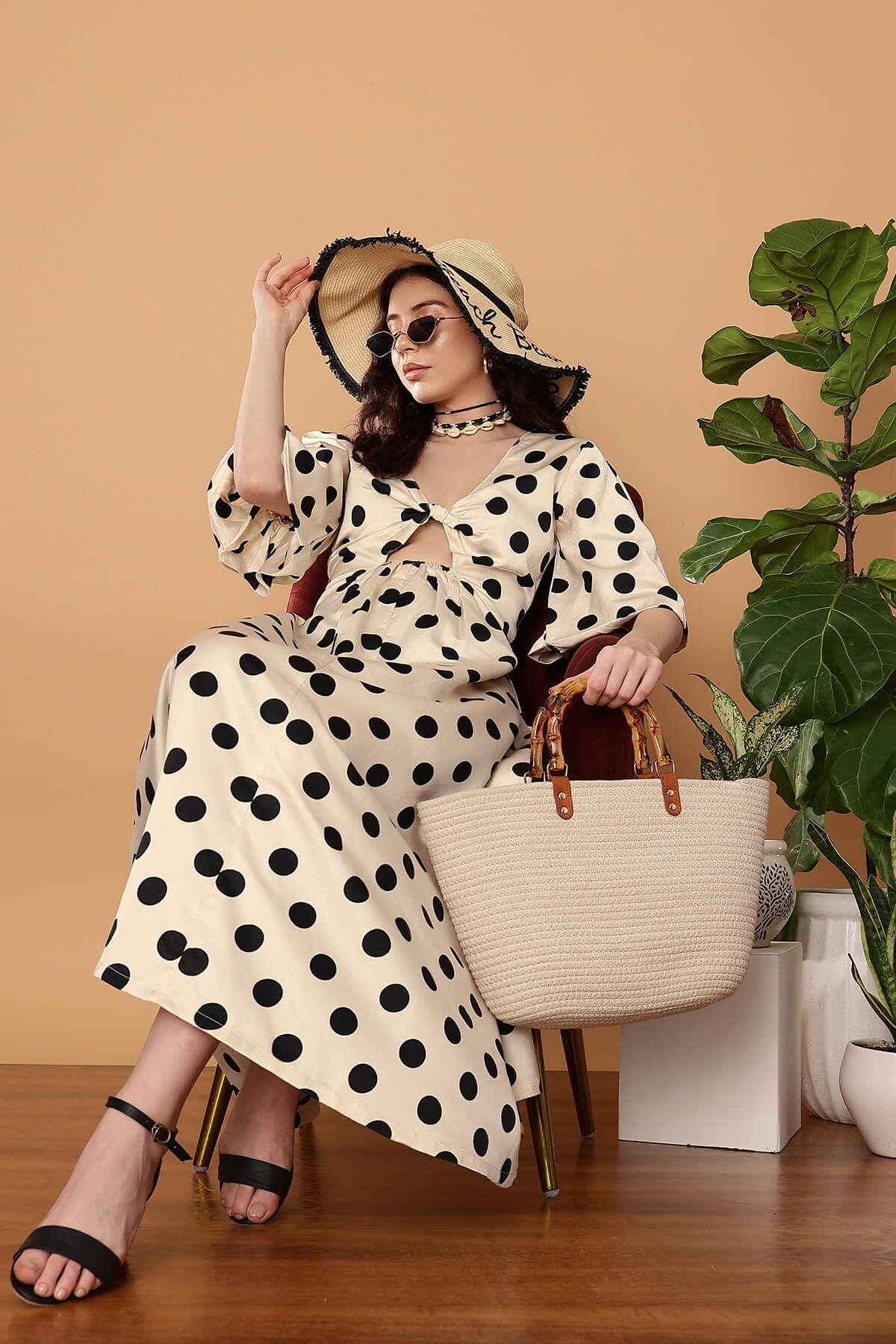 Polka Summer Dress-XS