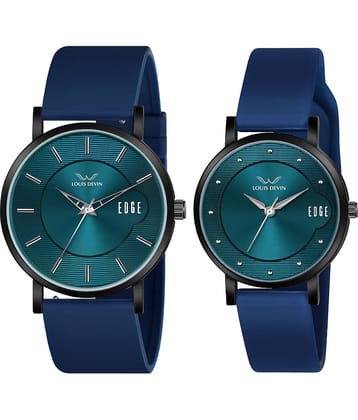 LOUIS DEVIN Blue Silicon Analog Couple's Watch
