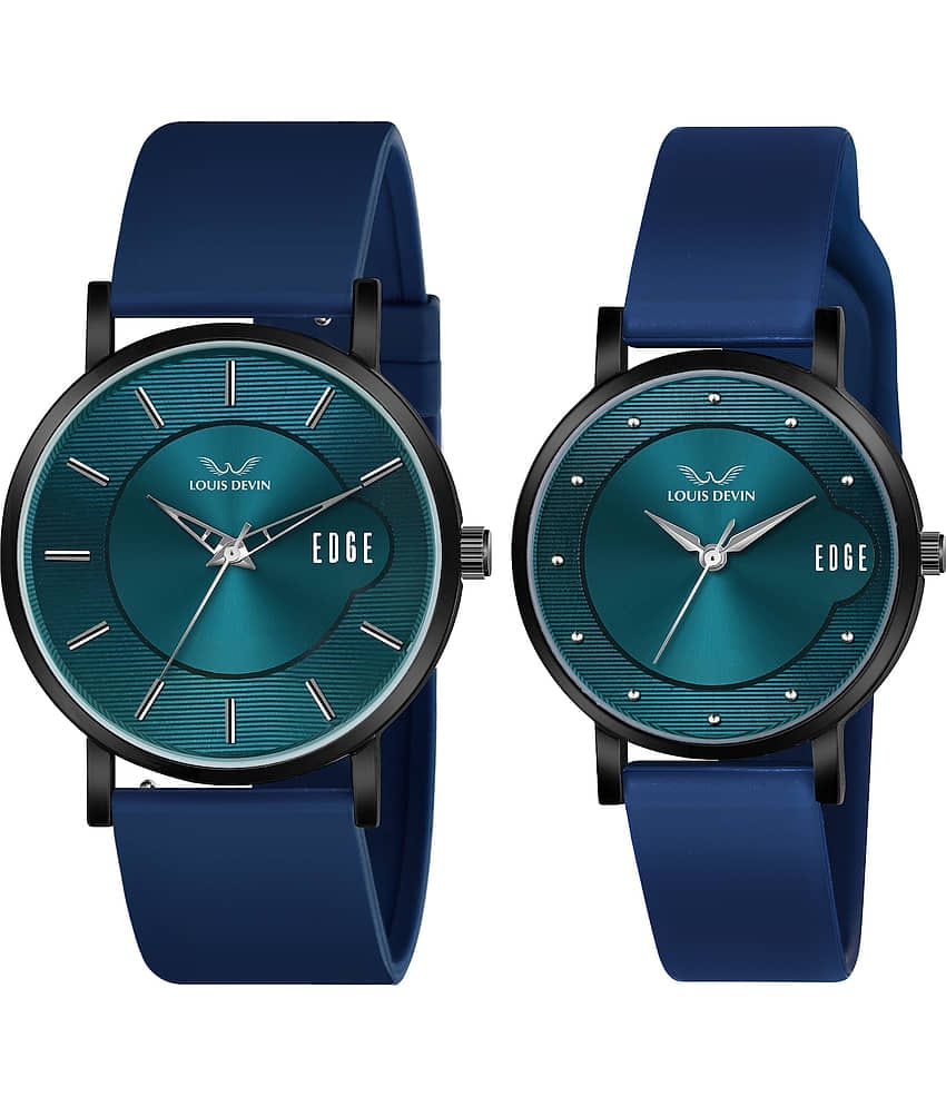 LOUIS DEVIN Blue Silicon Analog Couple's Watch