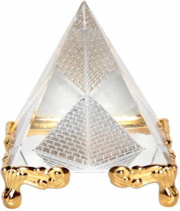 S.S Collection White Glass Vastu / Feng Shui / Crystal Pyramid -For Positive Energy & Vastu Correction