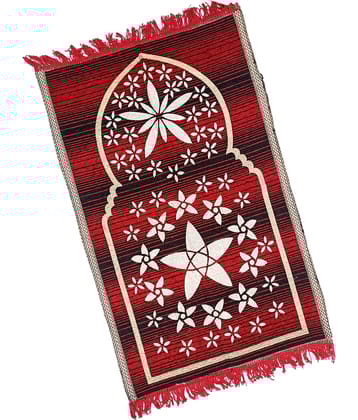 ALRAZA LOOMS Red Single Anti-skid Cotton Prayer Mat ( 110 X 70 cm )
