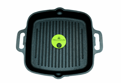 Trilonium Pre-Seasoned Cast Iron Grill Pan, 26cm, 2.9 Kgs