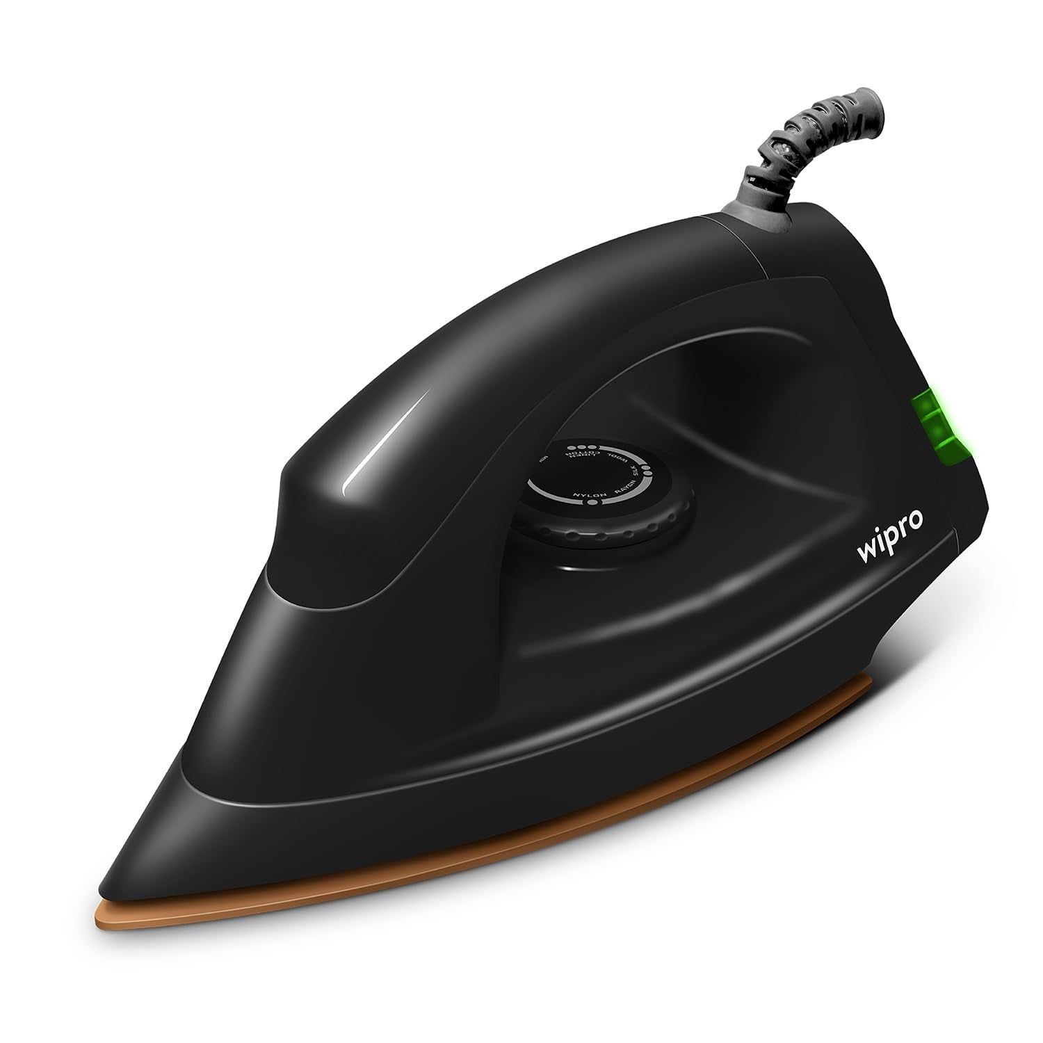 Wipro GD208 Automatic Electric Dry Iron 1200 Watt With Large LED Indicator | Large Soleplate|Anti Bacterial German Weilburger Double Coated Soleplate | Quick Heat Up - 1200 Watts, Black Wipro GD208 Automatic Electric Dry Iron 1200 Watt With Large LED Ind