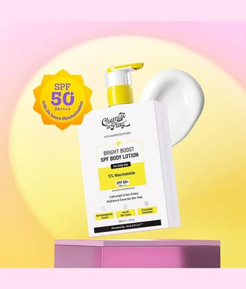 Chemist at Play Bright Boost SPF Body Lotion with 5% Niacinamide & SPF 50+ PA++++, 236 ml