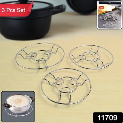 Apex Stainless Steel Wire Hotmate Trivet Stand Set of 3 | Assorted Colour