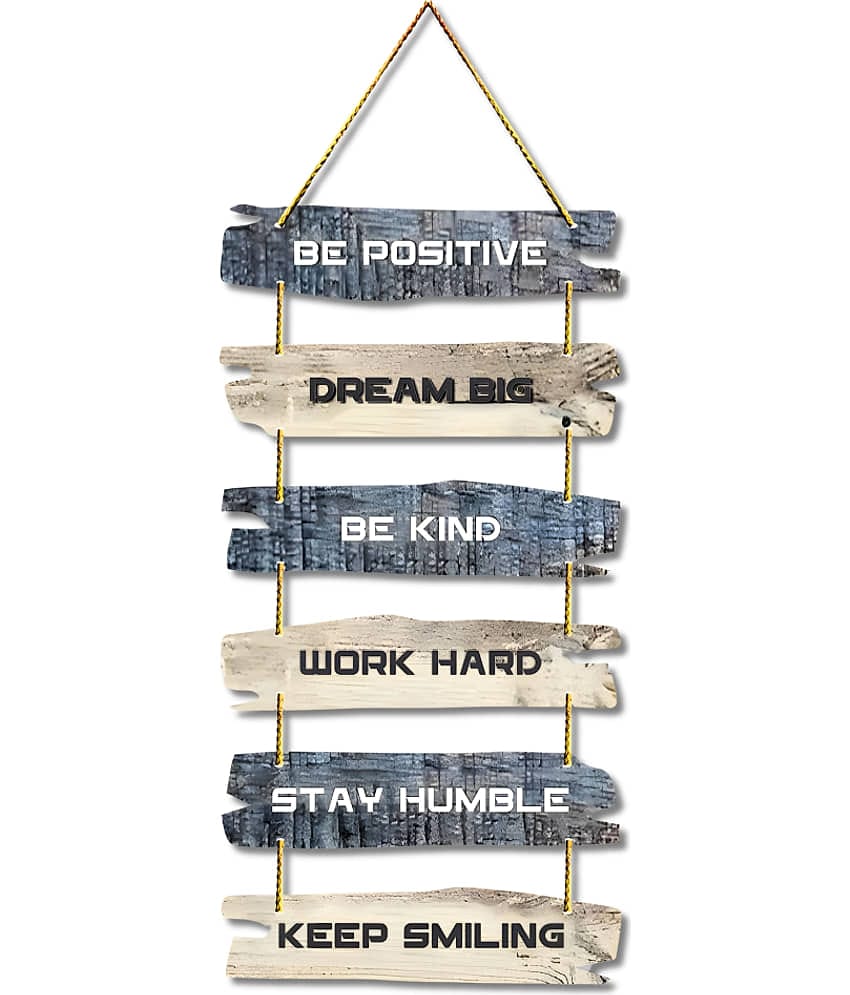 Positive Vibe Lifestyle Wood Motivational wall hanging Wall Sculpture Multi - Pack of 1