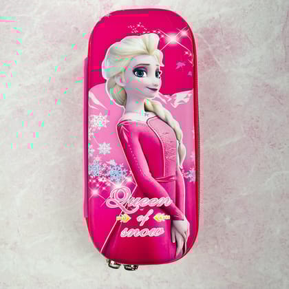 New Stylish Frozen  3D Large Capacity Hard Case  pouch For Kids-Dark Pink