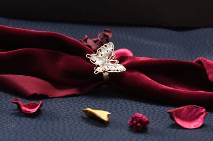 Fancy Crystal Butterfly Ring