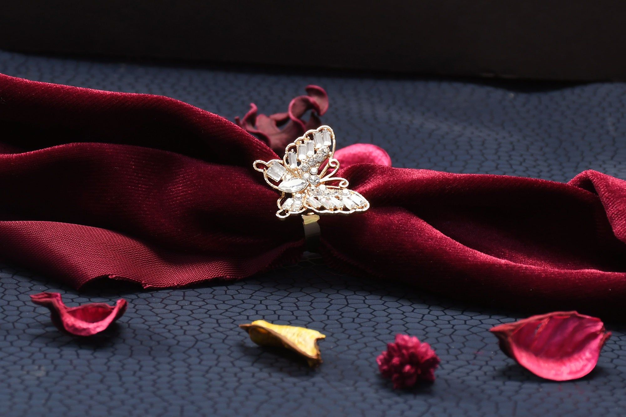 Fancy Crystal Butterfly Ring