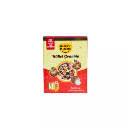MilletnMinutes Millet Granola – Crunchy and Nutritious Granola Made with Roasted Millets, Nuts, and Seeds – 250g