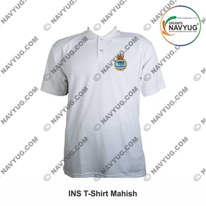ArmyNavyAir INS Mahish T-Shirt (Small) | Premium Embroidered Polo | Casual & Defence Wear