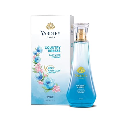 Yardley London Country Breeze Perfume Spray Floral Fruity Scent| 90% Naturally Derived| Verbena & Tulips Perfume For Women| 100Ml Yardley London Country Breeze Perfume Spray Floral Fruity Scent| 90% Naturally Derived| Verbena & Tulips Perfume For Women| 