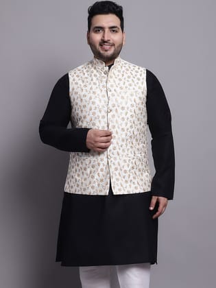 Mens Silk Blend Cream & Gold Embroidered-44