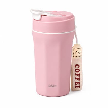 LA’ VITE 400 ml Double-Wall Glass-Interior Tumbler (2-in-1 Straw + Sipper) LA’ VITE 400 ml Double-Wall Glass-Interior Tumbler (2-in-1 Straw + Sipper) - Pink