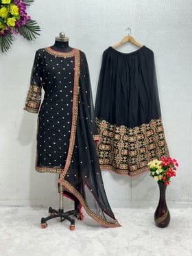 Party Wear Beautiful Top And Plazzo With Dupatta