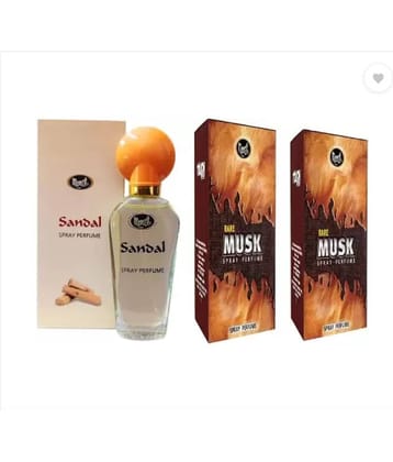 Monet - 1 SANDAL PERFUME 30ML & 2 MUSK PERFUME 35 ml EACH Eau De Parfum (EDP) For Men,Women 90 ( Pack of 3 )