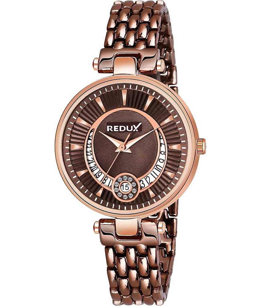 Redux - Brown Metal Analog Womens Watch
