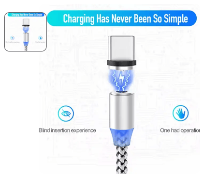 3 in 1 Magnetic Multi Charging Cable (1 Pc)