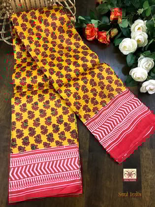 Authentic Bengal Pure Silk Dabu  Print Saree