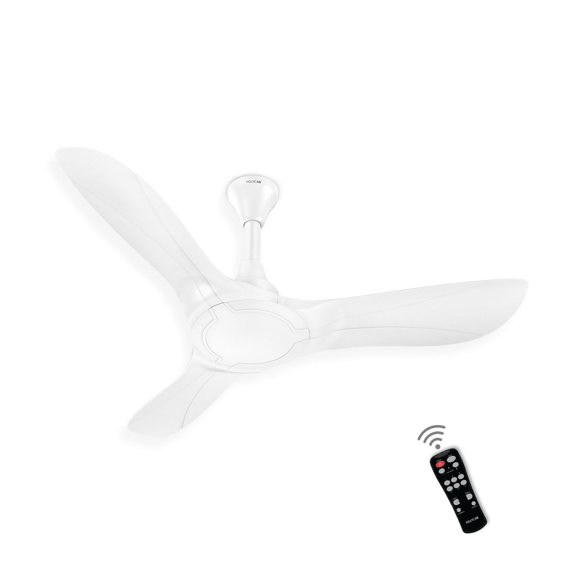 Polycab Silencio Cruiser Prime 1200mm BLDC Remote fan | India's Highest Air Delivery| 5 star, 4 years warranty, Free Installation【White】