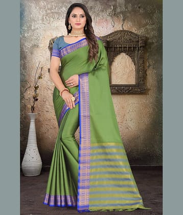 LEELAVATI Silk Woven Saree With Unstitched Blouse Piece ( Multicolor )