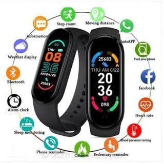 M6 Smart Band M4  Fitness Band 1.1-inch Color Display USB Charging Activity Tracker Mens and Womens Health Tracking Compatible All Androids iOS Phone