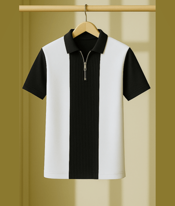 Try This Men Cotton Blend Regular Fit Popcorn Textured Polo T Shirt ( Pink )