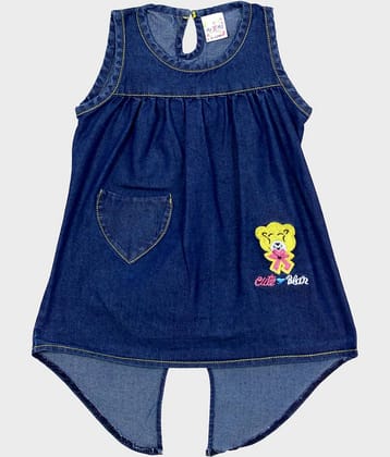 Me N My CLOSET Pack of 1 Baby Girls Denim Frock ( Blue )