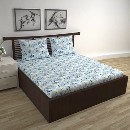 Water Orchid Elegant Bedsheet For Double Bed-Double / Water Orchid / FL-2015-DB