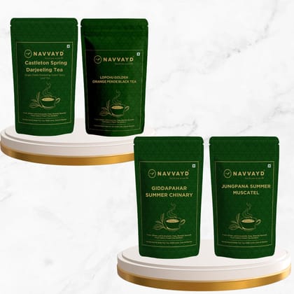 Darjeeling Tea Combo - Pack of 4 - 25 gm Each-100 gms - 50 Cups