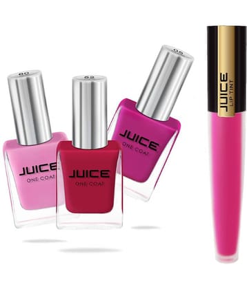 Juice PINK,RED,ROSE BONBON,FUCHSIA Nail Polish 05,60,52,M-82 Multi Glossy Pack of 4 37 mL