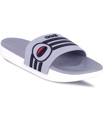 Aadi Gray Leather Slippers
