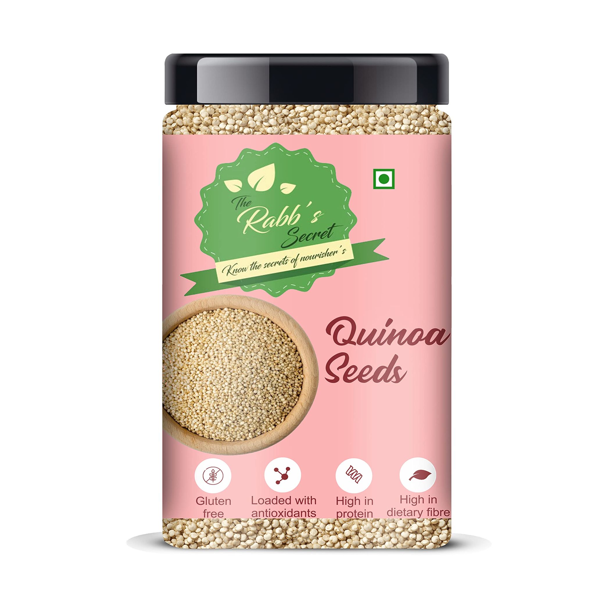 The Rabb's Secret Gluten Free Quinoa Seeds Jar 600gm for Weight Management (Quinoa Seeds, 600gm)