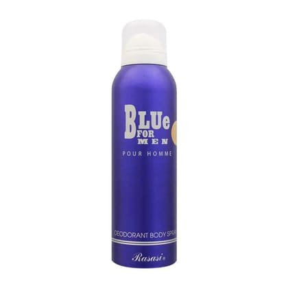 Rasasi Blue For Men Deodorant Body Spray - Fresh and Masculine Fragrance For All-Day Protection, 200 ml