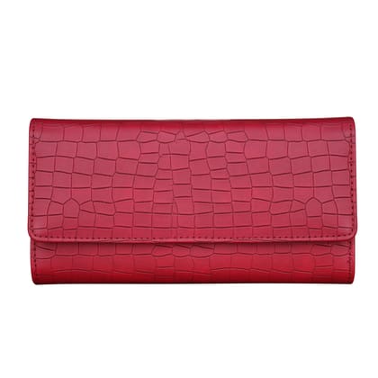 The Wallet Store Croco Design Clutch - Red