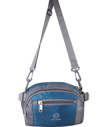 Nice Purse Backpack Polyster Set of 1 ( Blue,Grey )