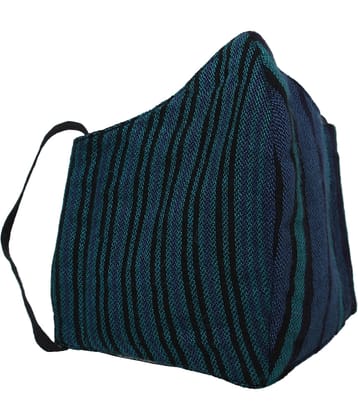Anekaant - Turquoise Cotton Mask ( Pack of 1 )