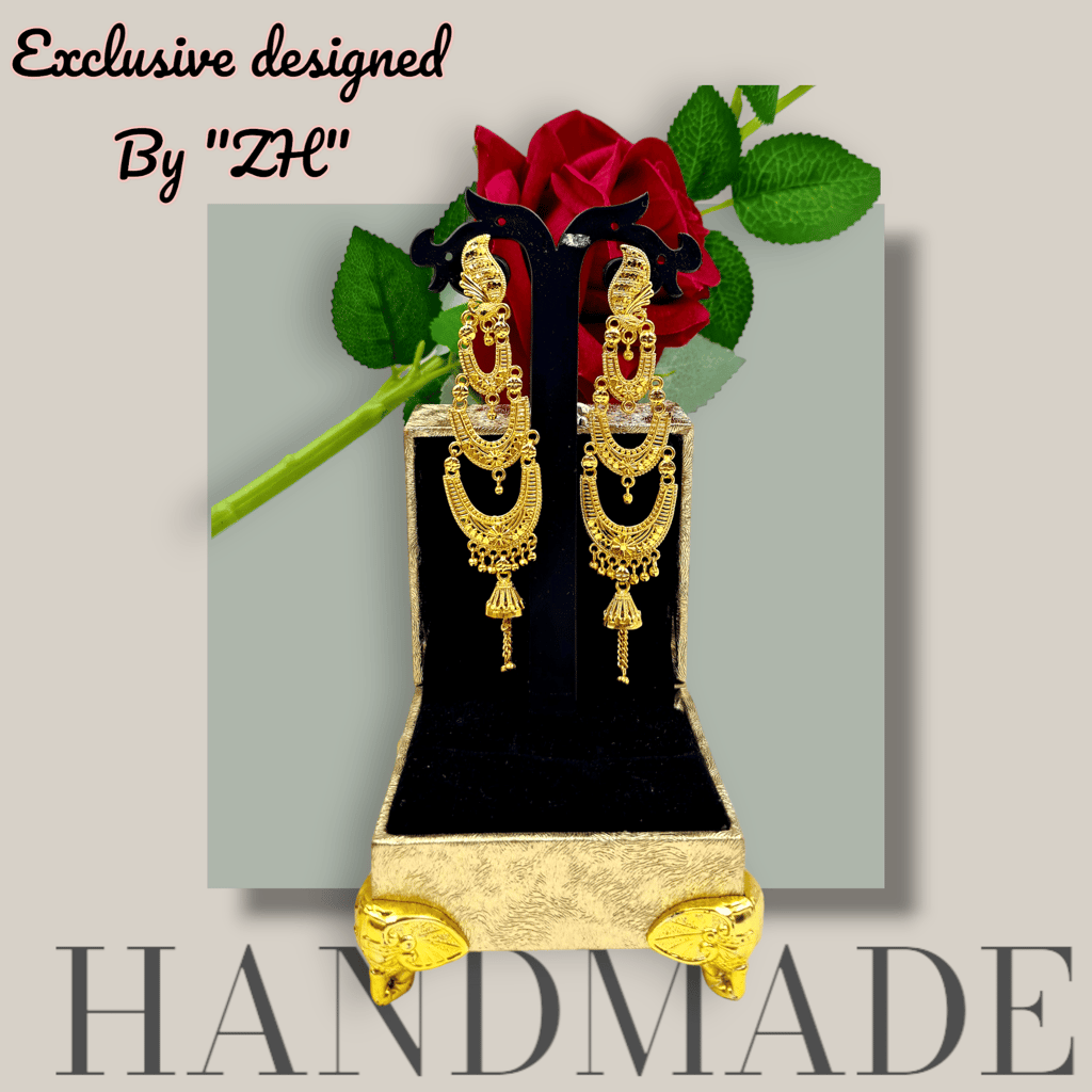 Attractive Sister 22K Gold Plated Multi Layer jhumka / 22K Indian Wedding/ Handcrafted jewelry