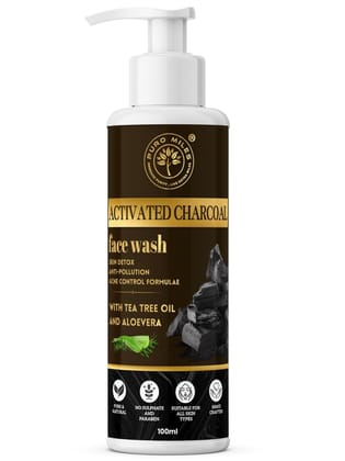 Activated Charcoal Face Wash with Tea Tree Oil and Aloe Vera