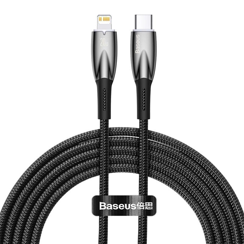 Baseus Glimmer Series Fast Charging Data Cable Type-C to Lightning iP 20W  - CADH000001-Black