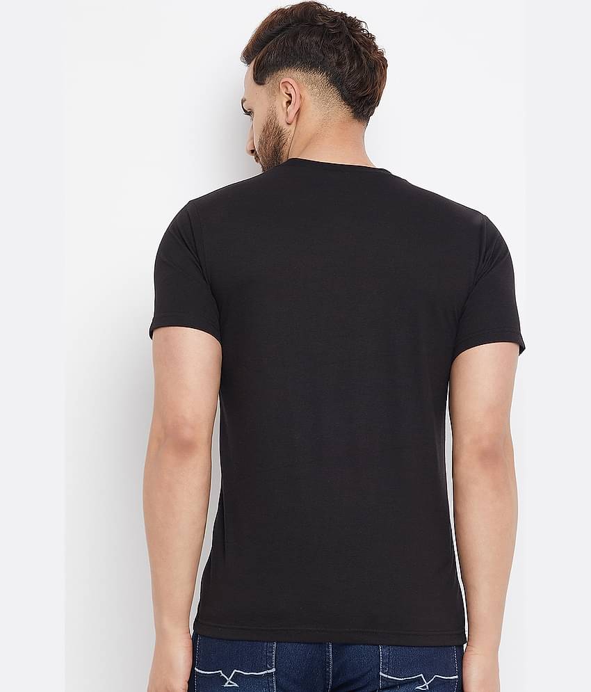 The Million Club Pack of 1 Cotton Blend Regular Fit Men's T-Shirt ( Black )