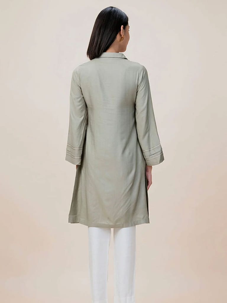 English Shirt Style Kurta Set