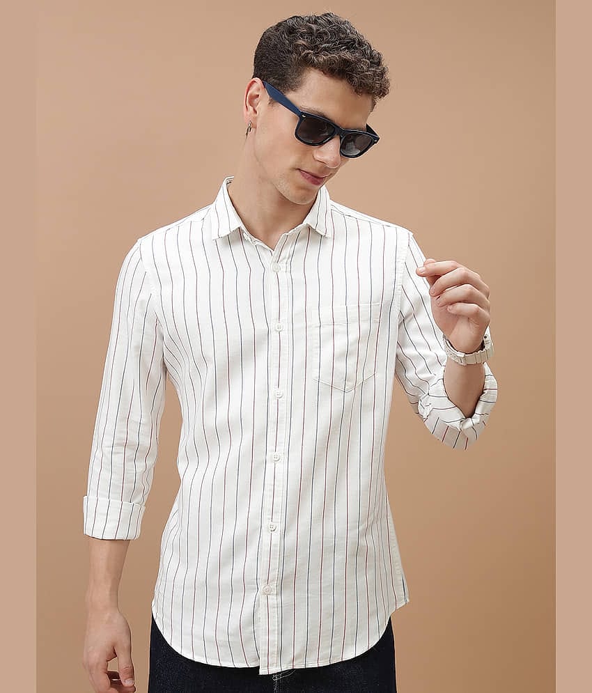 Highlander Cotton Blend Slim Fit Striped Full Sleeves Men's Casual Shirt - Multicolor ( Pack of 1 )