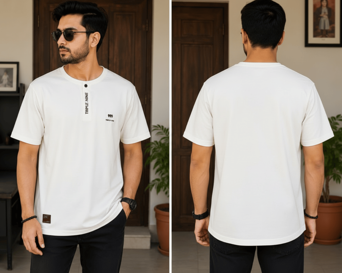 Mens Fancy T-Shirt-Half Sleeve-40