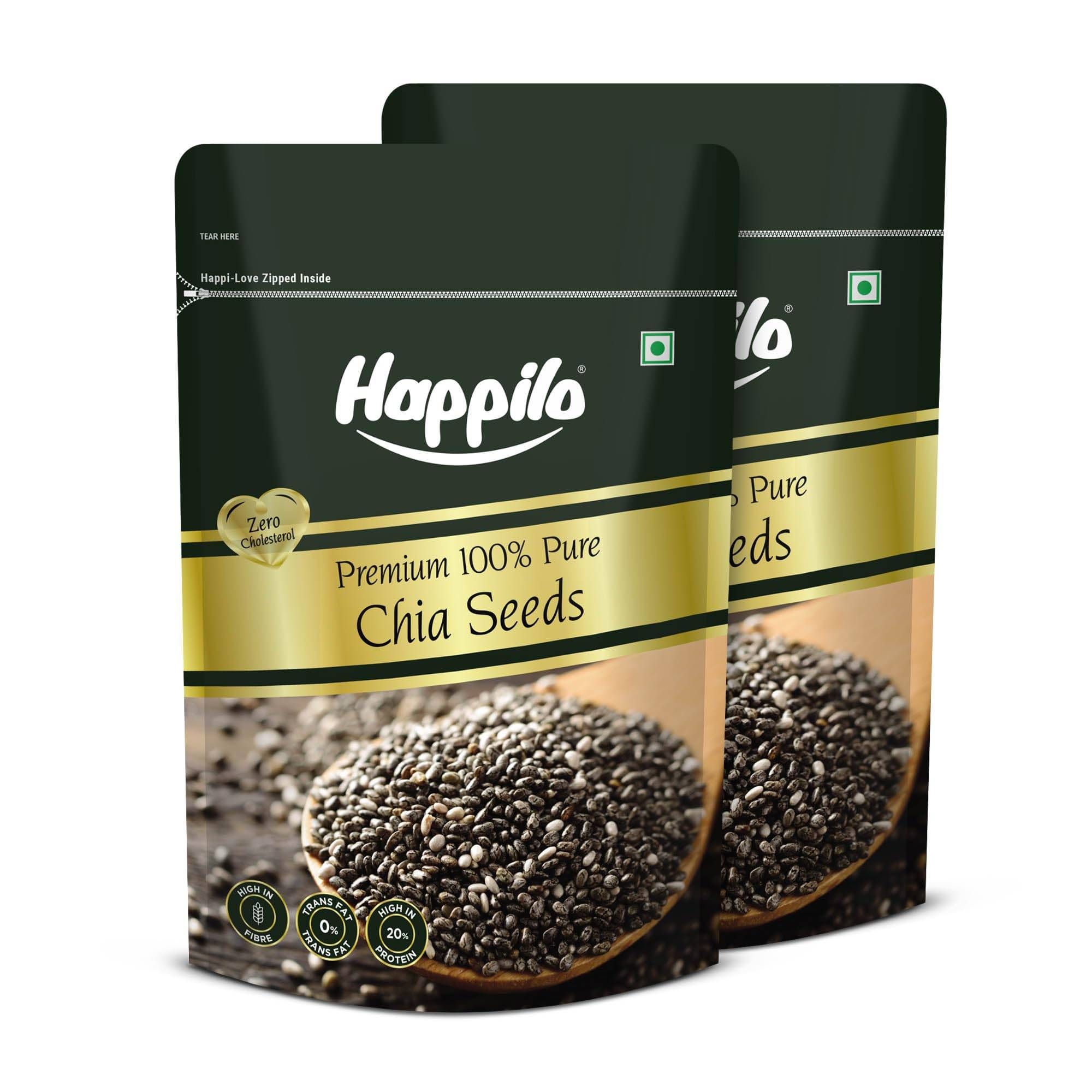 Happilo Premium Raw Authentic Chia Seeds 250g (Pack of 2)