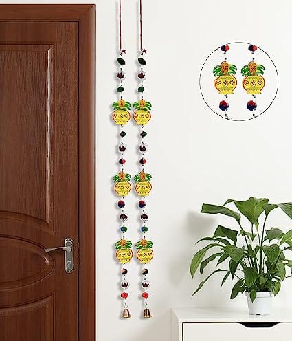 DreamKraft Paper Mache Kalash Door Hangings (Set of 2,Multicolor )